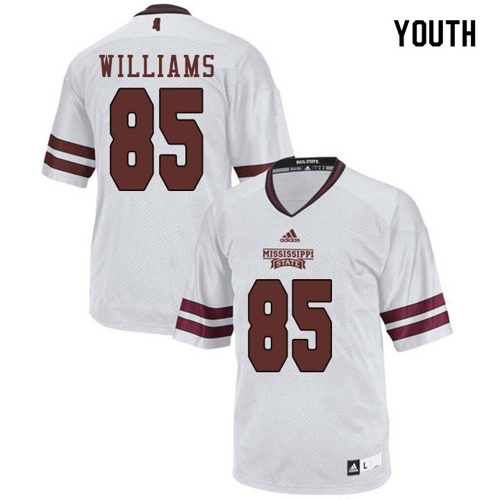Youth #85 Austin Williams Mississippi State Bulldogs College Football Jerseys Sale-White